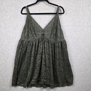 Torrid Gown Womens 4 Green Lace Babydoll Nightgown Sleepwear Lingerie Plus Size